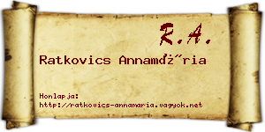Ratkovics Annamária névjegykártya