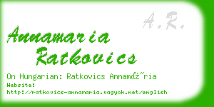 annamaria ratkovics business card